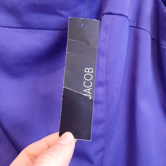NEW Jacob Flounce Hem Sleeveless Dress Royal Purple Ruffled Cocktail Size 0 - Picture 12 of 14